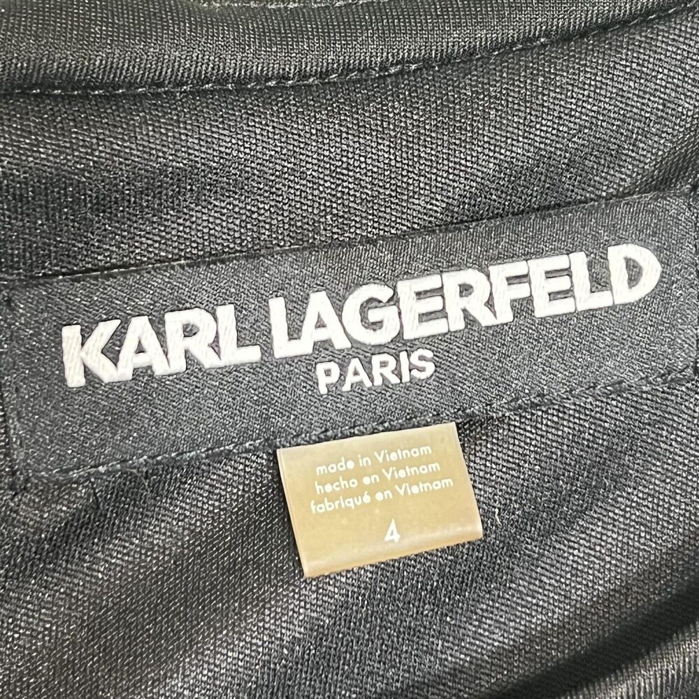 Karl Lagerfeld Paris Dress Womens 4 Sleeveless Sheath Zipper Pockets Career Work - Picture 6 of 12